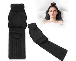 Badkussen Lichaam - Badmat Hoofdsteun - Ontspannen in Bad - 4D Mesh Materiaal - 138x45 cm - Grijs