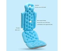 Badkussen voor het hele lichaam met antislip en verwijderbare hoes - Blauw, badmat met kussen bubbelmat, sterke zuignappen