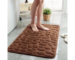 Badmat 2 stuk, antislip PVC-achterkant, machinewasbaar, 40x60cm badmat set , langwerpige vorm, zachte comfortabele badmat met uitstekende absorptie - Bruin