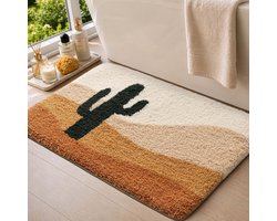Badmat 40 x 60 cm, Antislip Zachte Badmatten Absorberend, Wasbaar Badkamer Mat voor Douchevloer, Badkuip, Terracotta Cactus