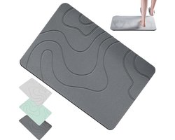 Badmat - 40 X 60 Cm - Water Absorberende Badkamermat - Douchemat - Absorberend - Diatomiet Stenen Douchemat - Absorberende Stenen Badmat - Wasbare Douchemat - Sneldrogend - Geschikt Voor Badkamer, Keuken, Slaapkamer - Donkergrijs