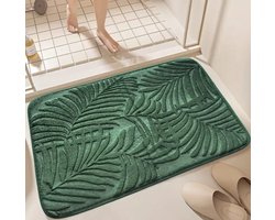 Badmat 40×60 cm – Coral Fleece – Antislip & Wasbaar – Zachte PVC Rug – Voor Badkamer Groen