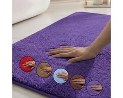 Badmat 50 x 80 cm - paars - antislip - absorberend voor badkamer - ShopVlot
