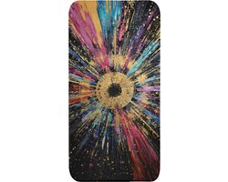 Badmat 60x120 cm - Antislip - Explosie - Goud - Kleurrijk - Abstract - Badmatten voor badkamer - Badkamermat - Douchemat - Badkamer mat