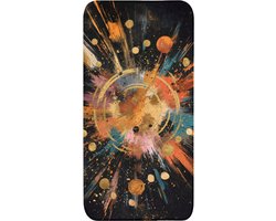 Badmat 60x120 cm - Antislip - Explosie - Verfstructuur - Goud - Abstract - Badmatten voor badkamer - Badkamermat - Douchemat - Badkamer mat