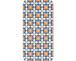 Badmat 60x120 cm - Antislip - Traditioneel - Tegel - Oranje - Badmatten voor badkamer - Badkamermat - Douchemat - Badkamer mat