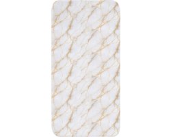 Badmat 60x120 cm - Antislip - Wit - Goud - Marmer - Aders - Badmatten voor badkamer - Badkamermat - Douchemat - Badkamer mat