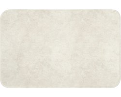 Badmat 60x40 cm - Antislip - Crème - Egaal - Beton - Badmatten voor badkamer - Badkamermat - Douchemat - Badkamer mat