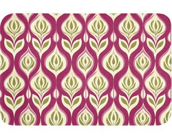 Badmat 60x40 cm - Antislip - Retro - Floraal - Paars - Badmatten voor badkamer - Badkamermat - Douchemat - Badkamer mat