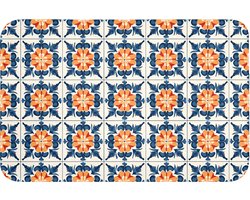 Badmat 60x40 cm - Antislip - Traditioneel - Tegel - Oranje - Badmatten voor badkamer - Badkamermat - Douchemat - Badkamer mat