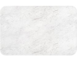 Badmat 60x40 cm - Antislip - Wit - Marmer - Grijze aders - Badmatten voor badkamer - Badkamermat - Douchemat - Badkamer mat