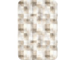 Badmat 60x90 cm - Antislip - Textuur - Linnen - Beige - Badmatten voor badkamer - Badkamermat - Douchemat - Badkamer mat