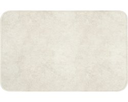 Badmat 80x50 cm - Antislip - Crème - Egaal - Beton - Badmatten voor badkamer - Badkamermat - Douchemat - Badkamer mat