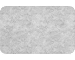 Badmat 80x50 cm - Antislip - Grijs - Marmer - Mat - Badmatten voor badkamer - Badkamermat - Douchemat - Badkamer mat