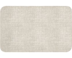 Badmat 80x50 cm - Antislip - Linnen - Textuur - Beige - Badmatten voor badkamer - Badkamermat - Douchemat - Badkamer mat