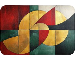 Badmat 90x60 cm - Antislip - Abstract - Kerst - Goud - Rood - Groen - Badmatten voor badkamer - Badkamermat - Douchemat - Badkamer mat