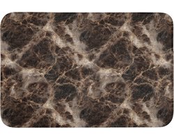 Badmat 90x60 cm - Antislip - Bruin - Goud - Marmer - Badmatten voor badkamer - Badkamermat - Douchemat - Badkamer mat