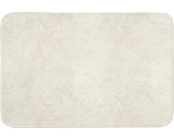 Badmat 90x60 cm - Antislip - Crème - Egaal - Beton - Badmatten voor badkamer - Badkamermat - Douchemat - Badkamer mat