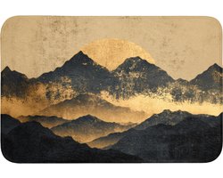 Badmat 90x60 cm - Antislip - Gouden Bergen bij Maanlicht - Badmatten voor badkamer - Badkamermat - Douchemat - Badkamer mat