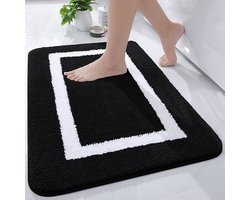 Badmat - anti-slip en wasbaar - zacht en absorberend - zwart