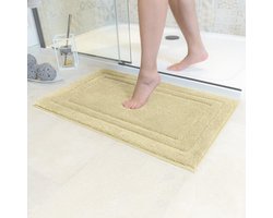 Badmat Anti-Slip | Super absorberend en machinewasbaar | Te combineren als badmat set | Voor de badkamer, douche, bad of als WC mat | Beige - 70x120 cm