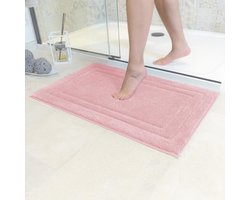 Badmat Anti-Slip | Super absorberend en machinewasbaar | Te combineren als badmat set | Voor de badkamer, douche, bad of als WC mat | Roze - 70x120 cm