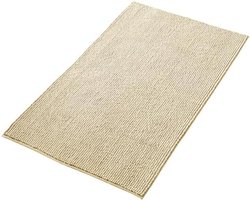 Badmat Anti-Slip van soft Chenille | Super absorberend en machinewasbaar | Te combineren als set | Voor de badkamer, douche, bad of als WC mat | Beige - 70x120 cm