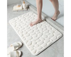 Badmat Antislip 60x40cm | Comfortabel en zacht | Absorberend | Wit | Douchemat | Wasmachine bestendig