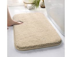 badmat antislip - Badmat - Verdikte vloermat met hoge pool - Absorberende badmat - Badmat - 60*90 cm - Polyestervezel - Gebroken wit