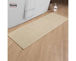 Badmat antislip met rubberen achterkant - Sneldrogend en wasbaar - Beige