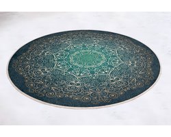 Badmat antislip rond Ø100 cm - Toiletmat - Gold mandala - Badkamermat voor badkamer - Badmatten
