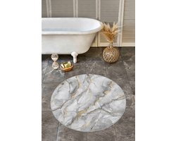 Badmat antislip rond Ø80 cm - Toiletmat - Antislip Douchemat - Badkamermat voor badkamer - Marmer patroon