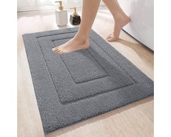 Badmat-Antislip-Wasbaar-Donkergrijs-Polyestervezel