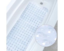 Badmat - Antislipmat voor de badkamer - met zuignap - Badkamervloermat - Badkameraccessoires - Geschikt voor badkamers, toiletten en badkuipen - Transparant - 40*100 cm