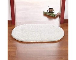 Badmat Badkamertapijt - Vloerkleed Zacht - Voeten Drogen - Absorberend Berber Fleece - 50x80 cm - Wit