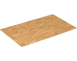 badmat bamboe - 70 x 42 cm - antislip - oprolbaar - sneldrogend - natuur