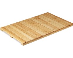 badmat bamboe - antislip - hygiënisch - vochtbestendig - 40 x 65 cm - natuur