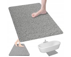 Badmat - Douchemat 80x100cm - Grijs Antislip Badvloerkleed - Snel Droogend & Comfortabel - Voor Badkamer, Hotel & Fitnessruimte - Eenvoudig Schoonmaken & Goede Afvoer