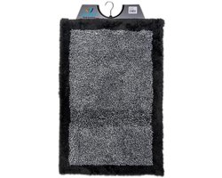 Badmat - Douchevloermat - Voor veiligheid in de badkamer - Antisliponderkant - 60 x 90 cm - Grijs-zwart