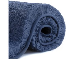 Badmat - Extra Dikke & Superzachte Badkamer Vloerkleed - Antislip en Hoogabsorberend - Machinaal Wasbaar - 60 x 90 cm (Marineblauw)