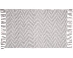 Badmat Gata - Douchemat Vloerkleed - Badkamer Comfort - Gerecycled Materiaal - 50 x 80 cm - Grijs Wit