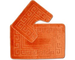 badmat in Griekse stijl - Set van 2 badmatten - Inclusief 1 badmat (50 × 80 cm) en 1 toiletmat (50 × 40 cm)