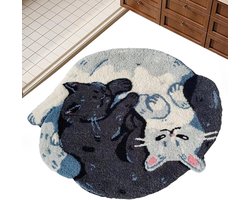 Badmat Kat Design - Vloerkleed Douche - Badkamer Decoratie - Zachte Absorbente Stof - 60 x 60 cm - Multicolor