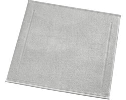Badmat Katoen - Badkamerkleed Vloerkleed - Voorkom natte vloer - Hoog absorptievermogen - 60x60 cm - Zilver