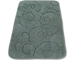Badmat Katoen - Douchemat Antislip - Badkamer Comfort - Duurzaam Gerecycled Materiaal - 60 x 100 cm - Saliegroen
