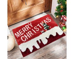 Badmat - Kerstthema badmat - Vloermat - Kerstbaddecoratie - Zachte, donzige, absorberende badmat - Antislip - Machinewasbaar en droogbaar - Geschikt voor deuropeningen en doucheruimtes - 40*60cm