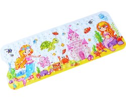 Badmat kind en baby - oceaan zeemeermin prinsessen vissen schelpen kasteel schildpad octopus onderwater prinses zeemeerminnen - grote mat anti slip - antislip baby's kinderen - antislipmat - kinderbadmat babybadmat douchemat douche badkamer - groot -