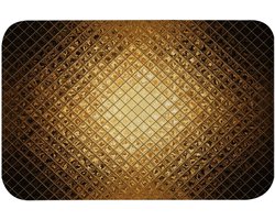 Badmat Luxe Abstract - Douchekleed Antislip - Badkamer Vloer Beschermen - Waterabsorberend Flanel - 40x120 cm - Goud