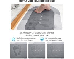 Badmat - luxe Douchemat – Badkamer Accessoires - Antislip, Waterabsorberend en Comfortabel – 40x80CM – Sky Grey