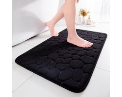 Badmat-machinewasbaar-50 x 80 cm- zwart